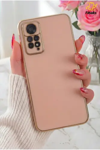 Redmi Note 11 Pro & 12 Pro 4g G‘ilofi Yaltiroq Qirrali Oltin Ishlangan Kamera Himoyali Qopqoq-Rose Gold - 6