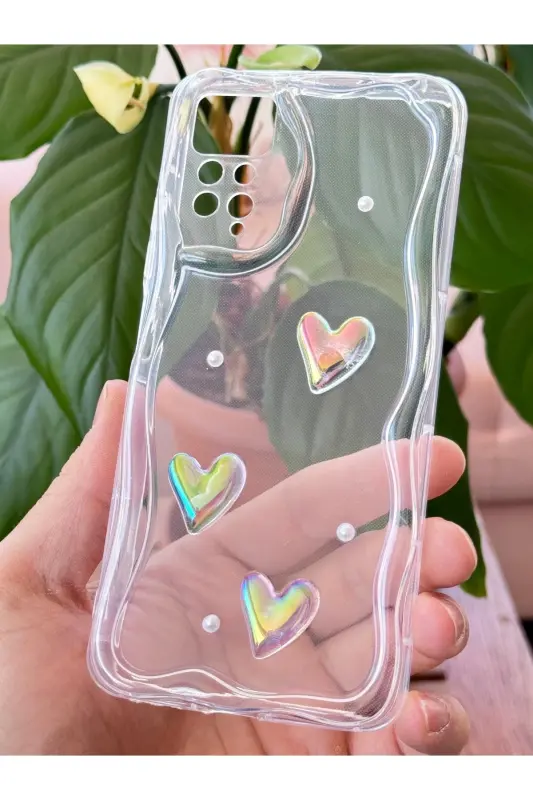 Redmi Note 11 Pro/12 Pro 4G Kılıf 3D Kalpli İnci Tasarımlı Desenli Kamera Korumalı Silikon Kapak - Desi Mina - 5