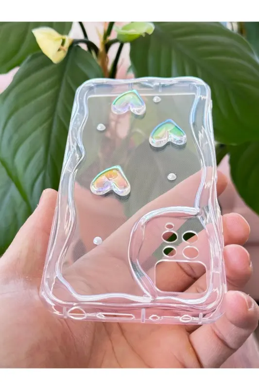 Redmi Note 11 Pro/12 Pro 4G Kılıf 3D Kalpli İnci Tasarımlı Desenli Kamera Korumalı Silikon Kapak - Desi Mina - 7