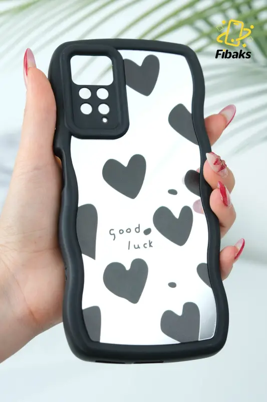 Redmi Note 11 Pro/12 Pro 4G Kılıf Aynalı Kalp Desenli Yumuşak-Kalp Ayna - 2