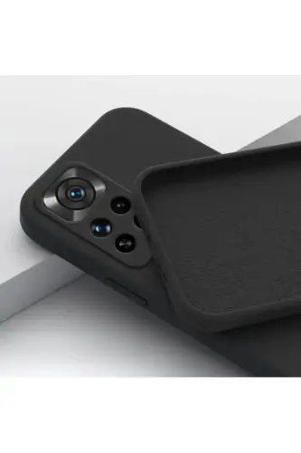 Redmi Note 11 Pro/12 Pro 4G Kılıf Kamera Çıkıntılı Içi Kadife Lansman Yumuşak Silikon Kapak Siyah-3D Soft Siyah 