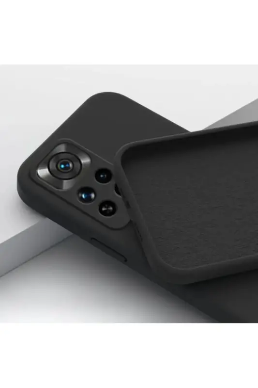 Redmi Note 11 Pro/12 Pro 4G Kılıf Kamera Çıkıntılı Içi Kadife Lansman Yumuşak Silikon Kapak Siyah-3D Soft Siyah - 1