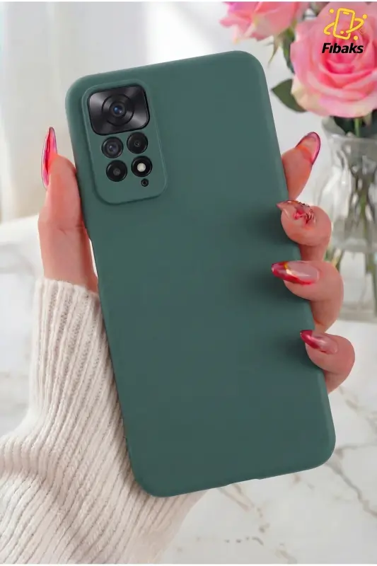 Redmi Note 11 Pro/12 Pro 4G Kılıf Kamera Çıkıntılı Içi Kadife Lansman Yumuşak Silikon Kapak Yeşil - 3D Soft Yeşil - FIBAKS