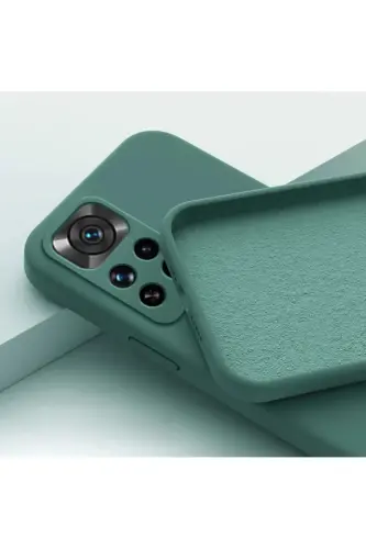 Redmi Note 11 Pro/12 Pro 4G Kılıf Kamera Çıkıntılı Içi Kadife Lansman Yumuşak Silikon Kapak Yeşil-3D Soft Yeşil 