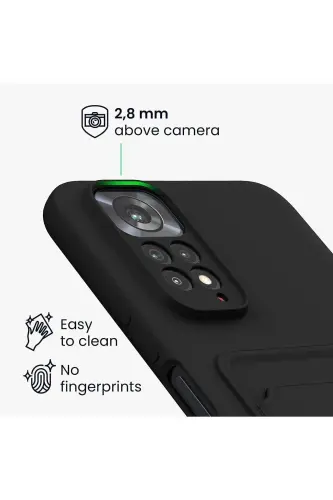 Redmi Note 11 Pro/12 Pro 4G Kılıf Kamera Korumalı Arkası Kartlıklı Cüzdanlı Kırmızı Tuşlu Siyah - Spike - 4
