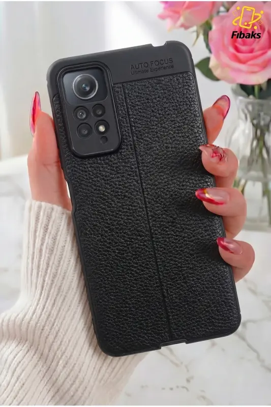 Redmi Note 11 Pro/12 Pro 4G Kılıf Kamera Korumalı Deri Görünümlü Dikiş Desenli Kılıf - Rug - 1