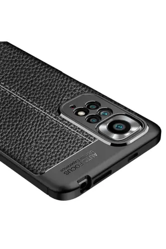 Redmi Note 11 Pro/12 Pro 4G Kılıf Kamera Korumalı Deri Görünümlü Dikiş Desenli Kılıf - Rug - 3
