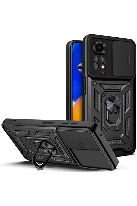 Redmi Note 11 Pro/12 Pro 4G Kılıf Kamera Korumalı Sürgülü Yüzüklü Armor Military Tank-Raptor - 2