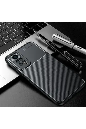 Redmi Note 11 Pro/12 Pro 4G Kılıf Karbon Desenli Kamera Korumalı Renk Atmaz Silikon Kılıf - Shard - 3