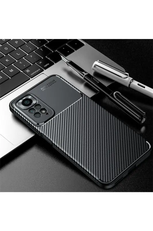 Redmi Note 11 Pro/12 Pro 4G Kılıf Karbon Desenli Kamera Korumalı Renk Atmaz Silikon Kılıf - Shard - 3