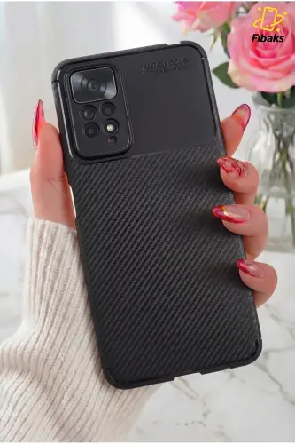 Redmi Note 11 Pro/12 Pro 4G Kılıf Karbon Desenli Kamera Korumalı Renk Atmaz Silikon Kılıf-Shard 