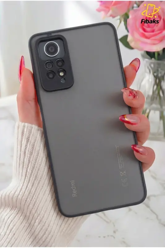 Redmi Note 11 Pro/12 Pro 4G Kılıf Mat Parmak Izi Yapmaz Kamera Korumalı Kapak - Spark - FIBAKS