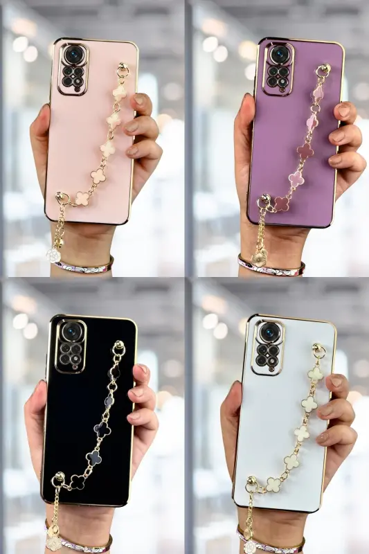 Redmi Note 11 Pro/12 Pro 4G Kılıf Parlak Kenarlı Altın İşlemeli Tutamaçlı Kamera Korumalı Kapak-Taka Mor - 2