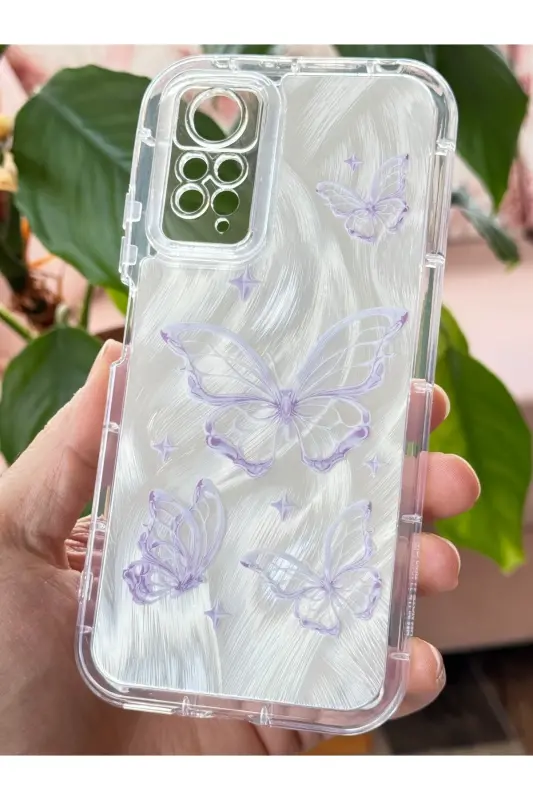 Redmi Note 11 Pro/12 Pro 4G Kılıf Sök Tak Korumalı Parlak Hologramlı Kelebek Desenli Darbe - IMD Kelebek - 5