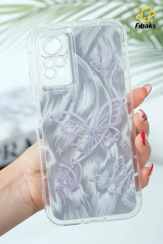 Redmi Note 11 Pro/12 Pro 4G Kılıf Sök Tak Korumalı Parlak Hologramlı Kelebek Desenli Darbe-IMD Kelebek - 2
