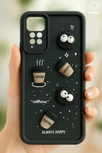 Redmi Note 11 Pro/12 Pro 4G Kılıf Tasarımlı Desenli Kamera Korumalı Coffee Kurabiye Silikon Kapak - Cute Coffe - 3
