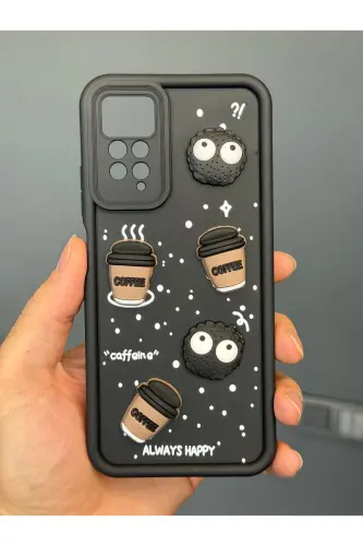Redmi Note 11 Pro/12 Pro 4G Kılıf Tasarımlı Desenli Kamera Korumalı Coffee Kurabiye Silikon Kapak-Cute Coffe - 6