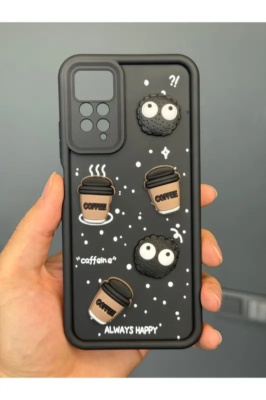 Redmi Note 11 Pro/12 Pro 4G Kılıf Tasarımlı Desenli Kamera Korumalı Coffee Kurabiye Silikon Kapak-Cute Coffe - 6