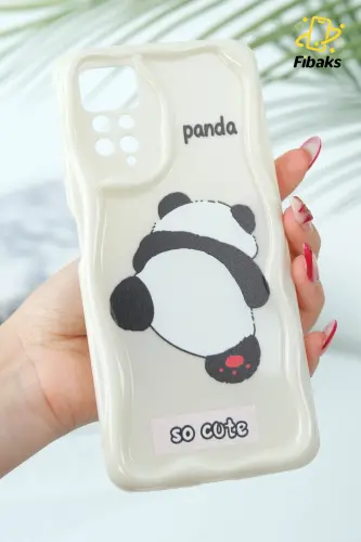 Redmi Note 11 Pro/12 Pro 4G Kılıf Tasarımlı Desenli Kamera Korumalı Panda Beyaz Püsküllü Kap-Cici Panda - 2