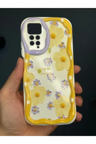 Redmi Note 11 Pro/12 Pro 4G Kılıf Tasarımlı Desenli Kamera Korumalı Papatya Çiçek Renkli Silikon Kap - Cici Papatya - 3