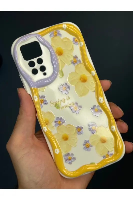 Redmi Note 11 Pro/12 Pro 4G Kılıf Tasarımlı Desenli Kamera Korumalı Papatya Çiçek Renkli Silikon Kap - Cici Papatya - 4