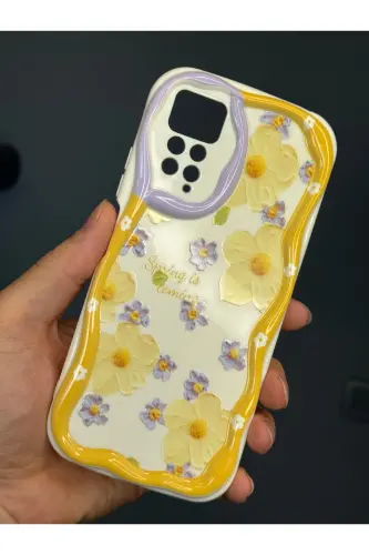 Redmi Note 11 Pro/12 Pro 4G Kılıf Tasarımlı Desenli Kamera Korumalı Papatya Çiçek Renkli Silikon Kap - Cici Papatya - 5