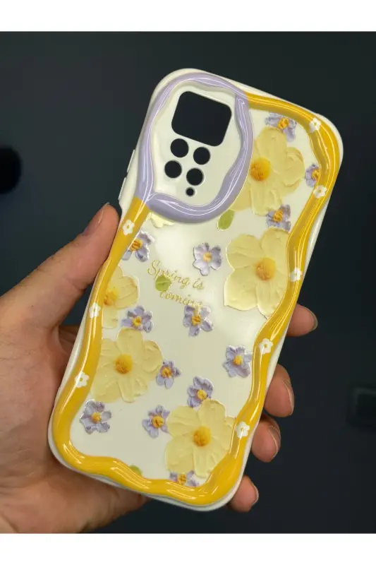 Redmi Note 11 Pro/12 Pro 4G Kılıf Tasarımlı Desenli Kamera Korumalı Papatya Çiçek Renkli Silikon Kap - Cici Papatya - 5