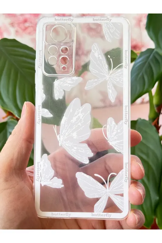 Redmi Note 11 Pro/12 Pro 4G Kılıf Tasarımlı Desenli Kamera Korumalı Şeffaf Kelebek Silikon Kapak - Desi Kelebek - 4