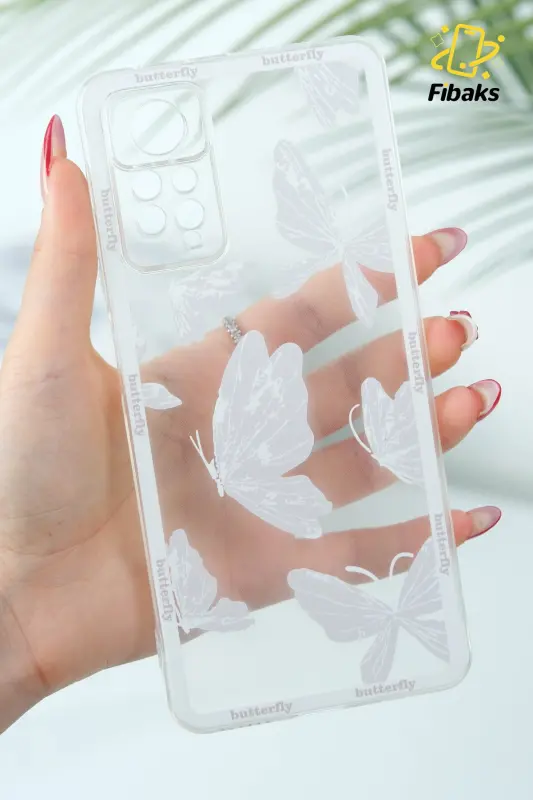 Redmi Note 11 Pro/12 Pro 4G Kılıf Tasarımlı Desenli Kamera Korumalı Şeffaf Kelebek Silikon Kapak-Desi Kelebek - 2