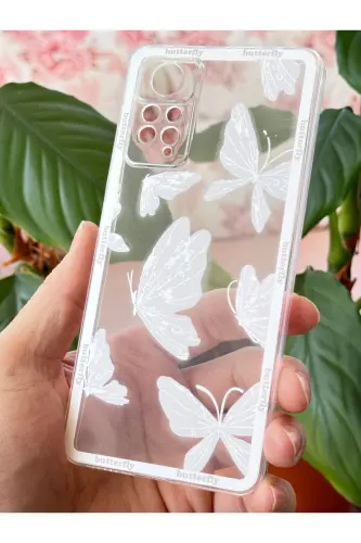 Redmi Note 11 Pro/12 Pro 4G Kılıf Tasarımlı Desenli Kamera Korumalı Şeffaf Kelebek Silikon Kapak-Desi Kelebek - 5