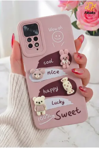 Redmi Note 11 Pro/12 Pro 4G Kılıf Tasarımlı Desenli Kamera Korumalı Tavşan Yumuşak Silikon Kapak - Cute Sweet 
