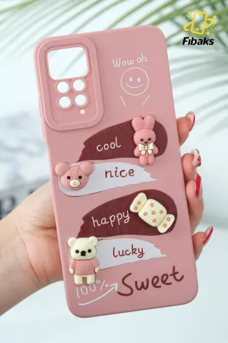 Redmi Note 11 Pro/12 Pro 4G Kılıf Tasarımlı Desenli Kamera Korumalı Tavşan Yumuşak Silikon Kapak-Cute Sweet - 2