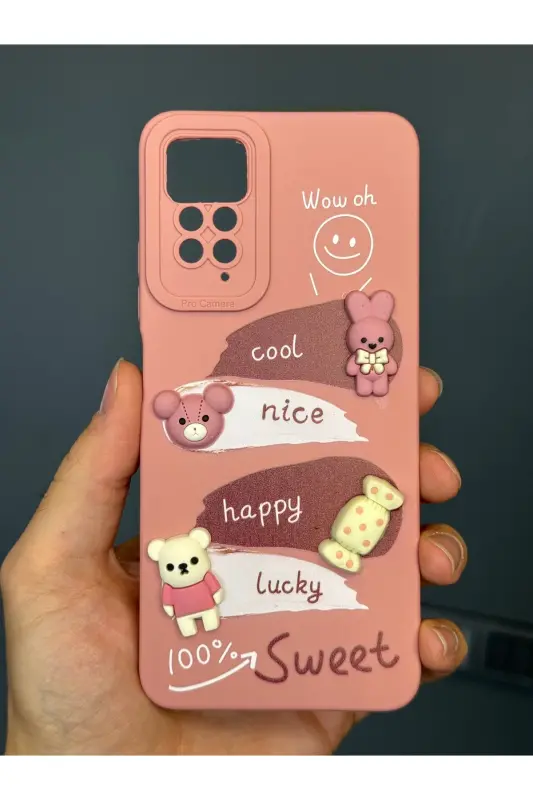 Redmi Note 11 Pro/12 Pro 4G Kılıf Tasarımlı Desenli Kamera Korumalı Tavşan Yumuşak Silikon Kapak-Cute Sweet - 3
