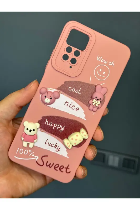 Redmi Note 11 Pro/12 Pro 4G Kılıf Tasarımlı Desenli Kamera Korumalı Tavşan Yumuşak Silikon Kapak-Cute Sweet - 5