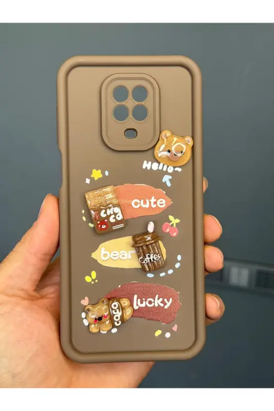 Redmi Note 9 Pro / 9S Kılıf Tasarımlı Desenli Kamera Korumalı Ayıcık Kahve Renkli Yumuşak Silikon-Cute Coco - 2