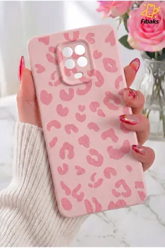 Redmi Note 9 Pro Kılıf Pembe Leopar Şık Tasarımlı Premium İnce Soft Silikon - Leopar Pembe 