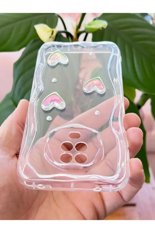 Redmi Note 9 Pro/9S Kılıf 3D Kalpli İnci Tasarımlı Desenli Kamera Korumalı Silikon Kapak - Desi Mina - 4