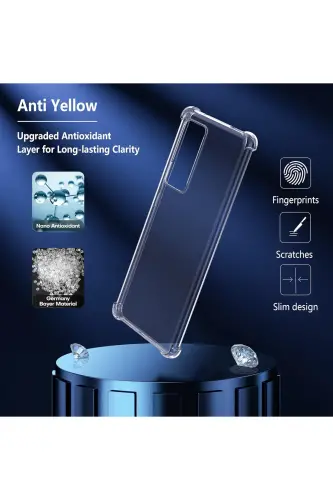 Redmi Note 9 Pro/9S Kılıf Airbag Crystal Sert Pc Antishock Darbe Emici Kenar Şeffaf Silikon Kapak - Kristal - 16