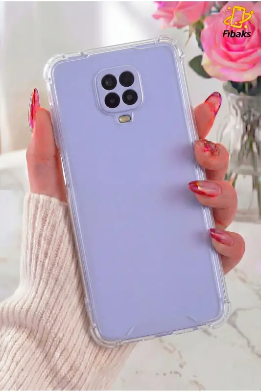 Redmi Note 9 Pro/9S Kılıf Airbag Crystal Sert Pc Antishock Darbe Emici Kenar Şeffaf Silikon Kapak - Kristal - 9