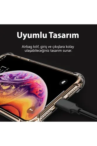 Redmi Note 9 Pro/9S Kılıf Airbag Crystal Sert Pc Antishock Darbe Emici Kenar Şeffaf Silikon Kapak-Kristal - FIBAKS (1)