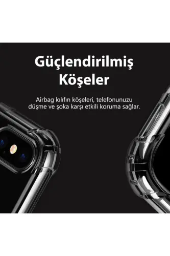 Redmi Note 9 Pro/9S Kılıf Airbag Crystal Sert Pc Antishock Darbe Emici Kenar Şeffaf Silikon Kapak-Kristal - 4