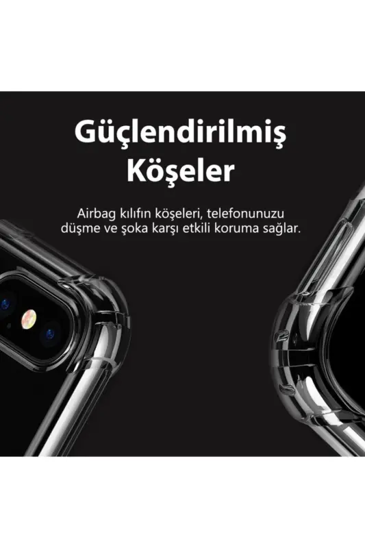 Redmi Note 9 Pro/9S Kılıf Airbag Crystal Sert Pc Antishock Darbe Emici Kenar Şeffaf Silikon Kapak-Kristal - 4
