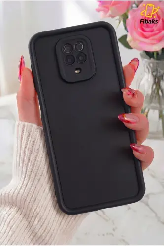 Redmi Note 9 Pro/9S Kılıf Kamera Korumalı Yumuşak Dokulu Darbe Emici Siyah Silikon Kapak - Tombik Siyah 
