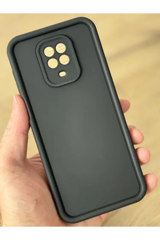 Redmi Note 9 Pro/9S Kılıf Kamera Korumalı Yumuşak Dokulu Darbe Emici Siyah Silikon Kapak - Tombik Siyah - 3