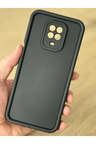 Redmi Note 9 Pro/9S Kılıf Kamera Korumalı Yumuşak Dokulu Darbe Emici Siyah Silikon Kapak - Tombik Siyah - 4