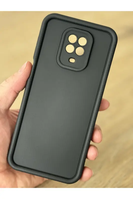 Redmi Note 9 Pro/9S Kılıf Kamera Korumalı Yumuşak Dokulu Darbe Emici Siyah Silikon Kapak - Tombik Siyah - 4