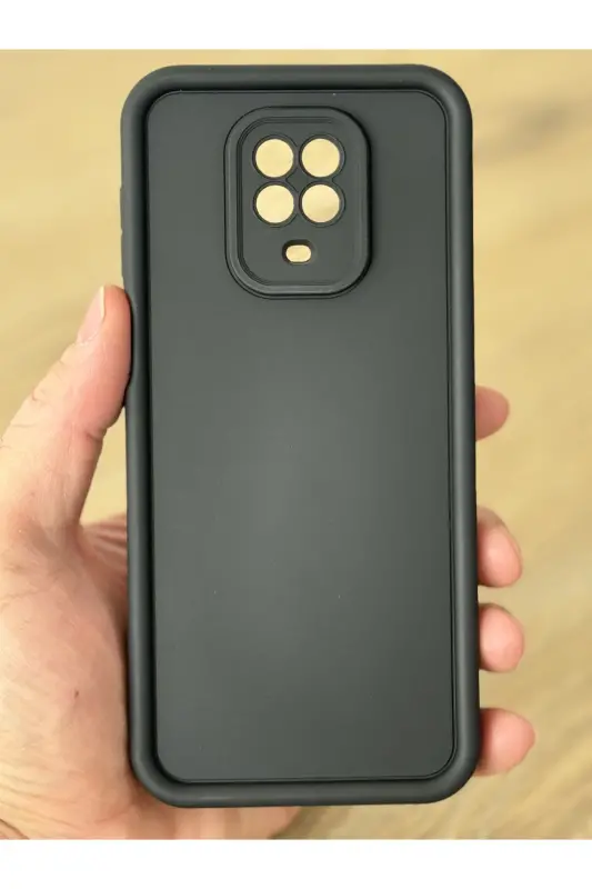 Redmi Note 9 Pro/9S Kılıf Kamera Korumalı Yumuşak Dokulu Darbe Emici Siyah Silikon Kapak-Tombik Siyah - 1