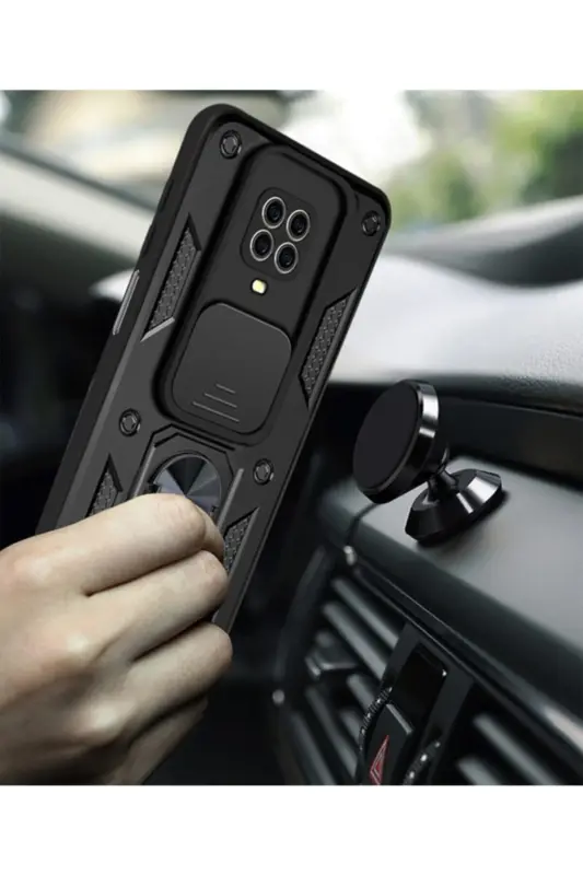 Redmi Note 9 Pro/9S Kılıf Kılıf Kamera Korumalı Sürgülü Yüzüklü Armor Tank Zırh Stand - Raptor - 7