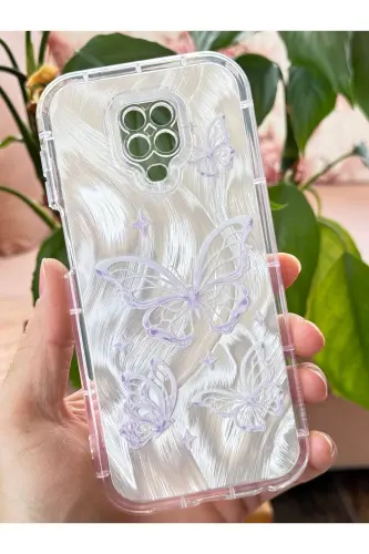 Redmi Note 9 Pro/9S Kılıf Sök Tak Kamera Korumalı Parlak Hologramlı Kelebek Desenli Darbe Emici-IMDKelebek - 5