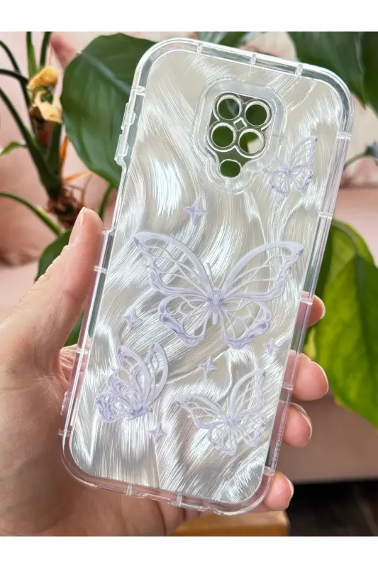 Redmi Note 9 Pro/9S Kılıf Sök Tak Kamera Korumalı Parlak Hologramlı Kelebek Desenli Darbe Emici-IMDKelebek - 3
